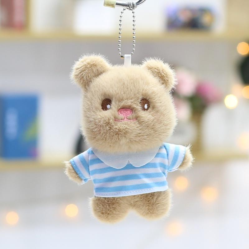 Cute Cute T-shirt Bear Pendant Butter Bear Plush Toy Doll Bag Hanging Ornament Doll Keychain