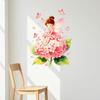 Blomsterfe Vægklistermærke, Store Lyserøde Hortensia Sommerfugl Vægdekorationer, Afskal Og Klæb Vægmaling Kunst til Piger Værelse Soveværelse Børneværelse Legeværelse