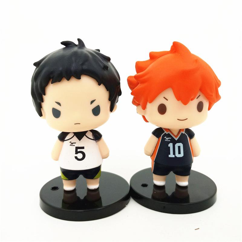 High Quality 7-8 Cm 8pcs Set PVC Anime Figure Hinata Shoyo Kageyama Tobio Q Version Cartoon Model Kids Toy For Children Collecti