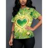 Beautiful Retro Colorful Creative 3D Printed Short Sleeved T-shirt Fashionable Comfortable Soft Breathable Large Loose Womens T-shirt