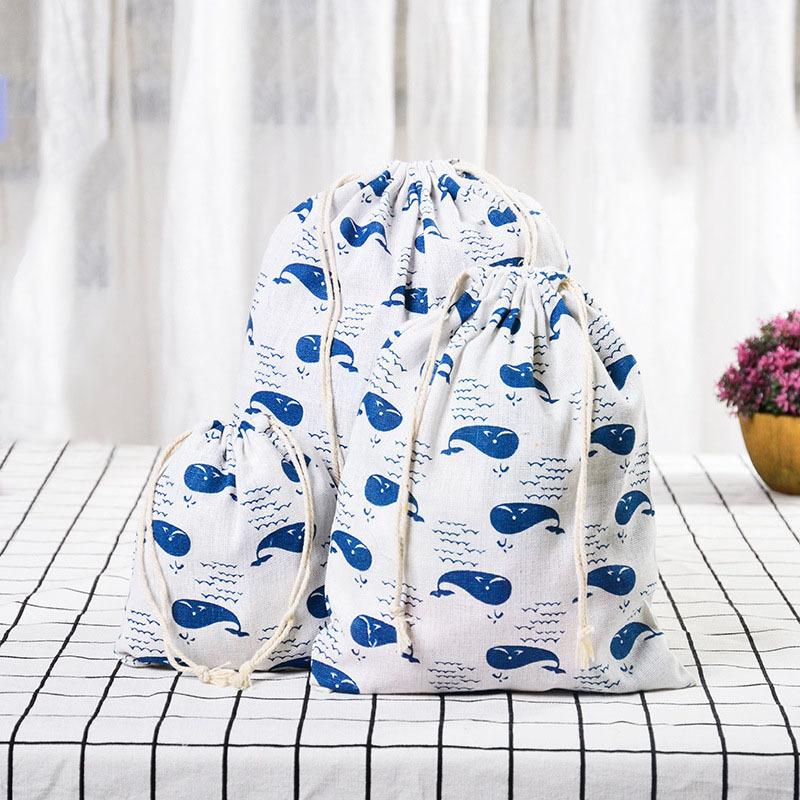 Kočka Medvěd Kreslený Stahovací Šňůrka Bavlněná Lněná Úložná Taška Dárková Cukrovinka Šperky Organizér Make-up Kosmetika Mince Klíče Tašky 49002