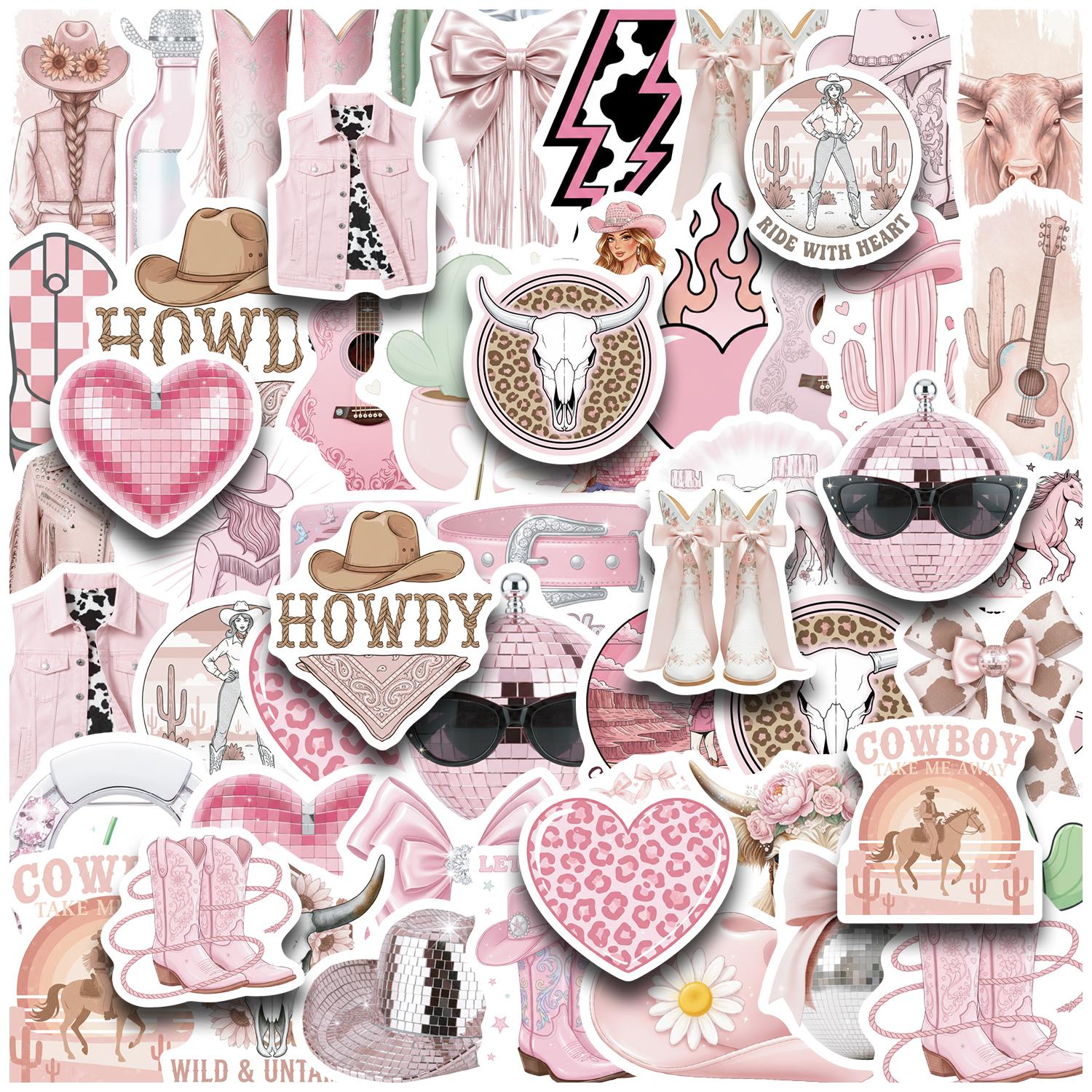 High-Quality 50Pcs High-Quality Disco High-Quality Cowgirl High-Quality Stickers High-Quality Pink High-Quality Disco High-Quality Party