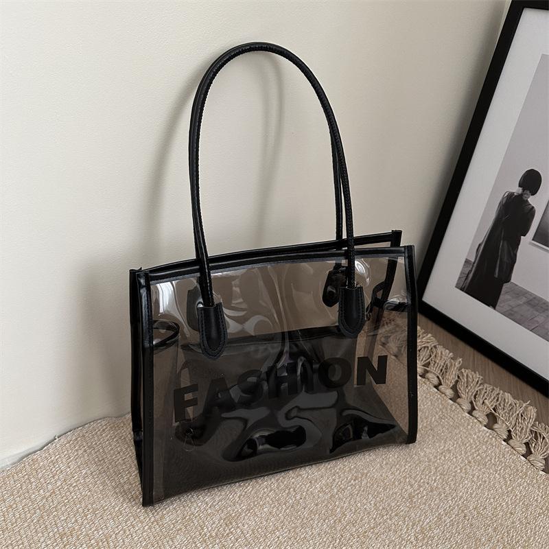Large Capacity Fashionable Transparent Casual Bag 2025 New Shoulder Underarm Bag Tote Bag
