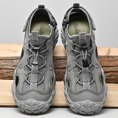 Fashion New Trend Casual Summer Shoes Mens Breathable Mesh Shoes Summer Outdoor Walking Sneakers Anti-collision Toe Male Treking Sandals
