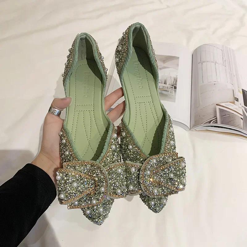 Women Fashion Flat Single Shoes Feamle Autumn Pointed Toe Shoes Flat Loafers Soft Sole Ladies Plus Size 35-43 Zapatos De Mujer