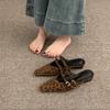 Leopard High Heels Slippers Women Square Toe Sandals Mules Shoes Summer 2025 Trend Designer Shoes Sexy Woman Pumps Dress Slides