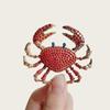 European Retro Crab Brooch: Creative Fashion Pin with Floral Accent, High-Grade Corsage for a Unique and Exquisite Look.