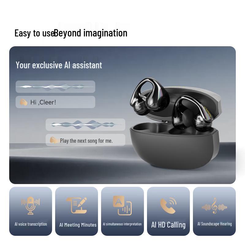 cleer Bridge Open-Ear Bluetooth Clip-On Sports Headphones