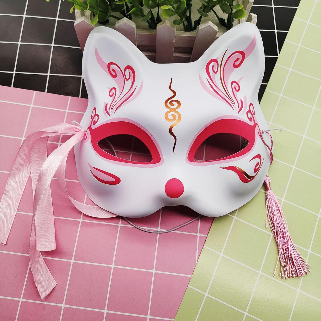 Japanese Style Fox Mask - Half-Face Anime Cosplay for Women