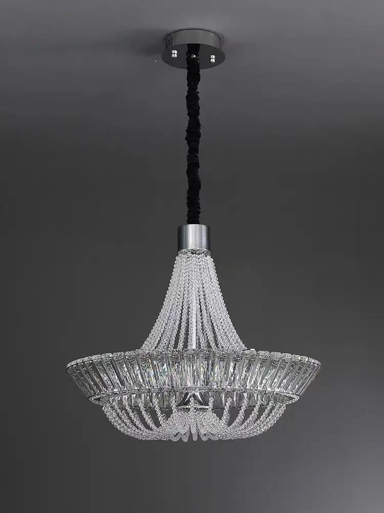 Modern French Crystal Chandelier Luxury Home Decor Led Hanging Lamp Hotel Villa Chandeliers New Design Lustres