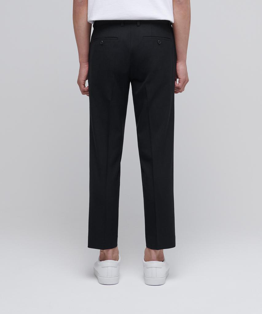 Musinsa Standard Wool Tapered Hidden Banding Crop Slacks [Black]