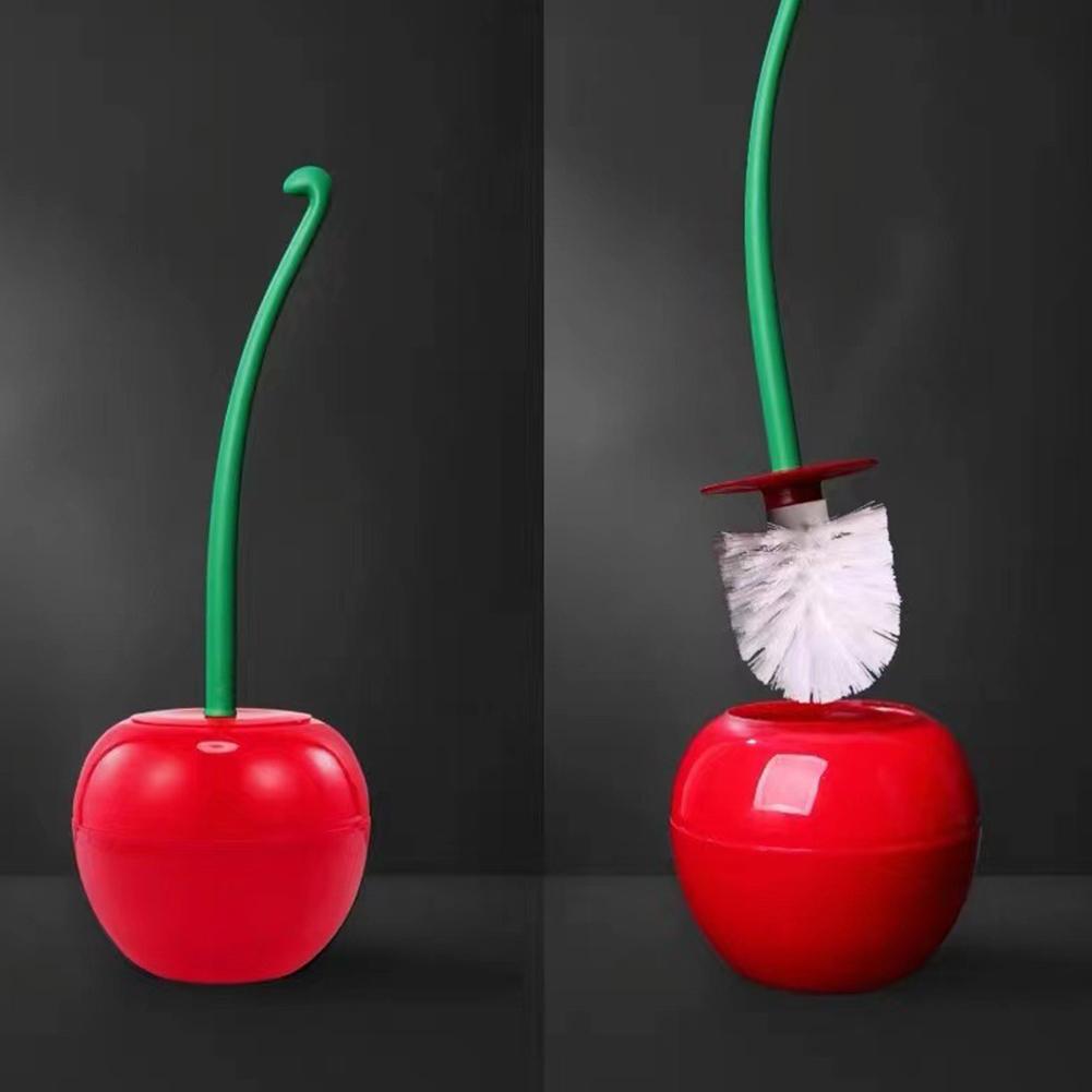 1pc Creative Toilet Brush Lovely Cherry Shape Lavatory Toilet Brush Holder Set Cleaning Tool Toilet Holder Bathroom Accessories