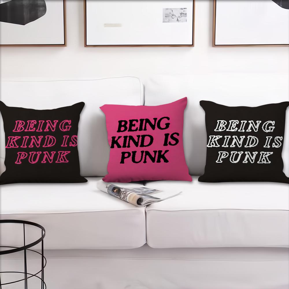 Being Kind is Punk cushion cover Pillow Cover Decoration Room Home Sofa living Office Car Nordic Simplicity