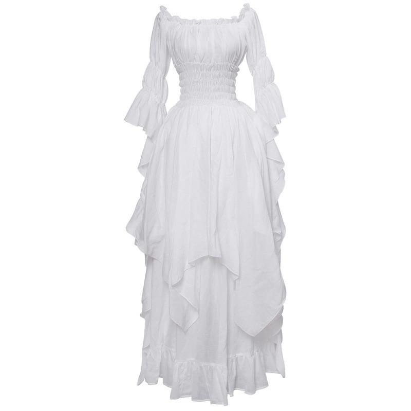 Renaissance Gothic Alluring Dress For Women Stunning Stage Costume In Black Burgundy White