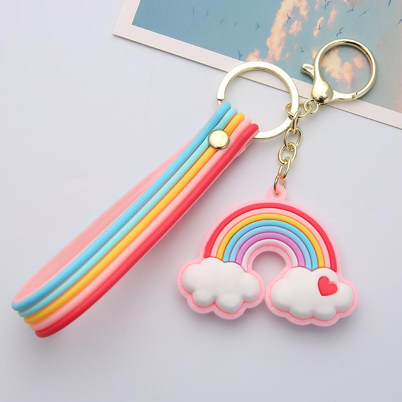 Colorful Heart Rainbow Keychain - Internet Celebrity Style for Couples & Bags