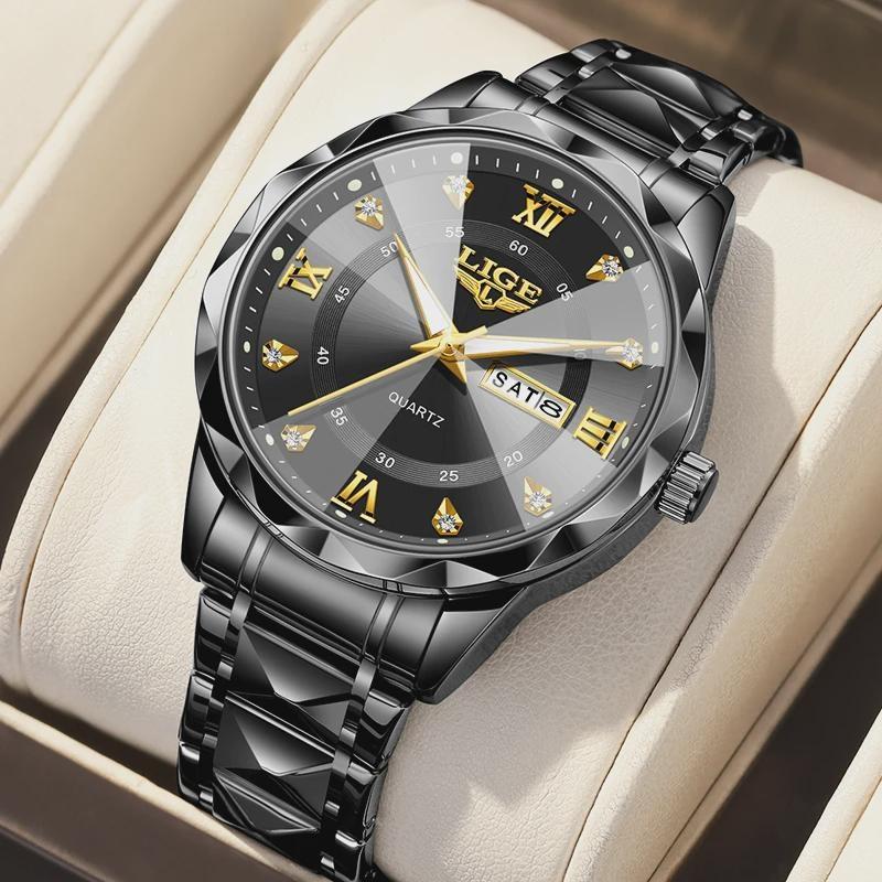 Fashion Simple Quartz Man Watch Luxury Business Steel Band Casual Sports Waterproof Date Weeks Watches