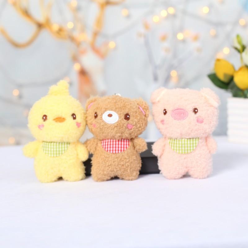 Cute Scarf Small Animals Plush Toy Doll Pendant Doll Bag Key Chain Hanging Decoration