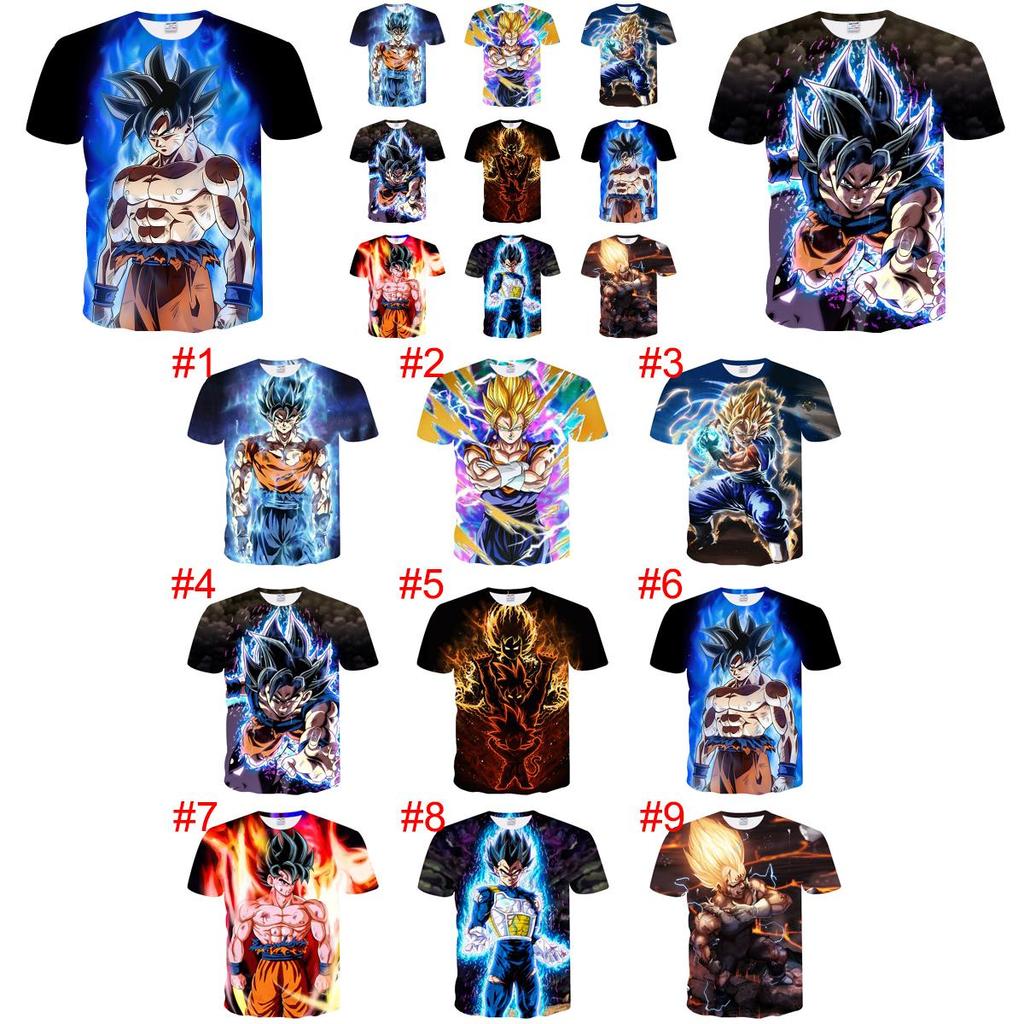 Vibrant Summer Tee Dragon Ball Z Goku Super Saiyan 3d Print Casual T-shirt Men Women Top
