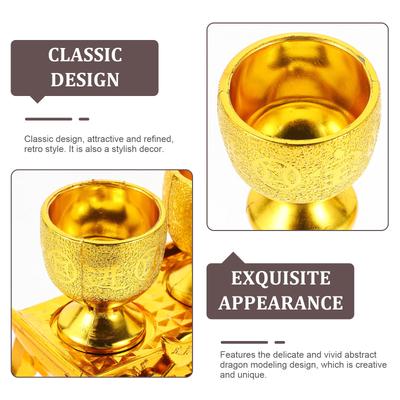 1 Set Dekorative Weinglas Klassische Tempel Opfergabe Tasse Retro Stil Kunststoff Anbetungszubehör Glückverheißende Verzierung
