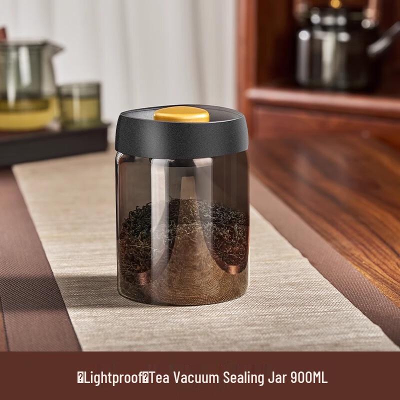 XL Vacuum Sealed Glass Tea Canister 900ml