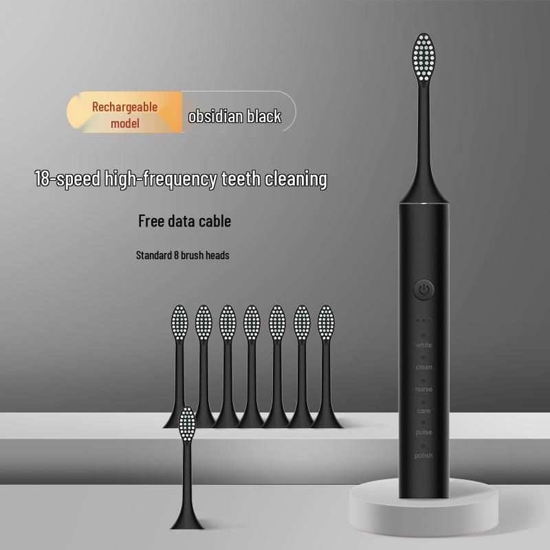 Unisex Rechargeable Ultrasonic Soft Bristle Electric Toothbrush for Home & Travel