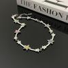 Five-pointed Star Aesthetic Necklace Diamonds Inlay Simple Clavicle Chain Women Girls Wedding Jewelry Birthday Gift