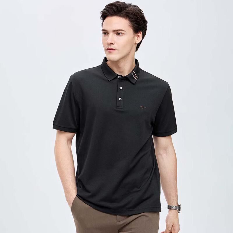 SEPTWOLVES Men's Silk Blend Breathable Short Sleeve POLO Shirt