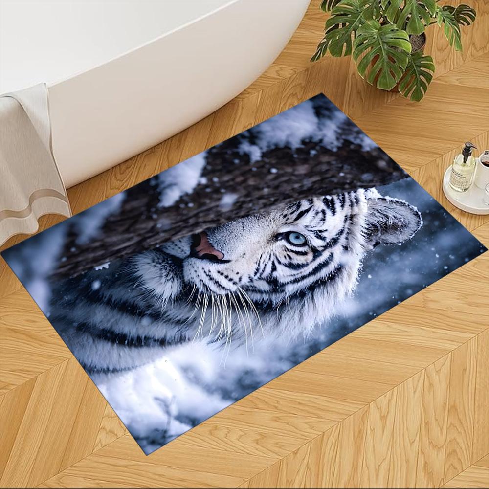 Tiger In Waterfall Realm Non-Slip Home Carpet Design for Office Decor Living Room Gift