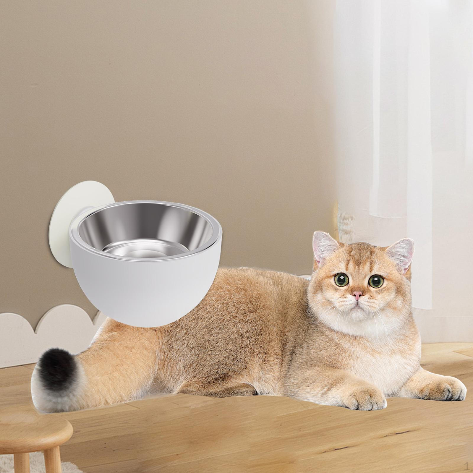 

Миска для воды для собак, кормушка для животных, подвесная на стену, для домашних кошек, для больших собак, съемная для путешествий, с защитой от разлива белый