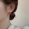 Trend Unique Design Elegant Exquisite Light Red Cherry Earrings Female Jewelry Party Premium Gift