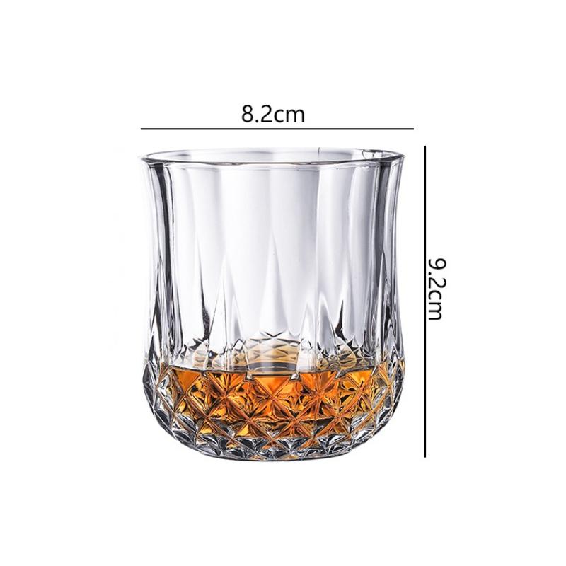 

215 мл/310 мл Бокал для вина с алмазным рельефом Модный бокал для виски Элегантный бокал для бренди Винтажная рельефная чаша Инструменты для питья для вечеринок и баров 1pcs