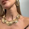 Zinc Zinc Alloy Gold Silver Color Jewelry Set Bohemian Style Irregular Oval Chokers Necklaces  Women