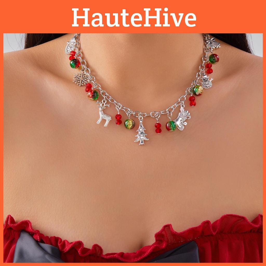 Cute Snowman Christmas Jewelry With Alloy Pendant For Holiday Gift