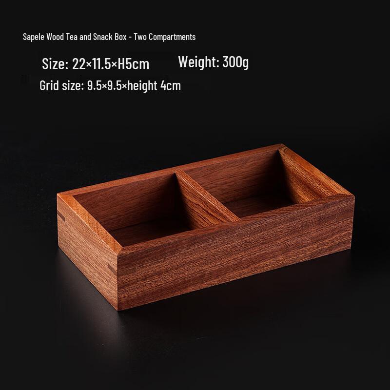 Chinese Wooden Compartment Snack Tray Set Two-compartment
