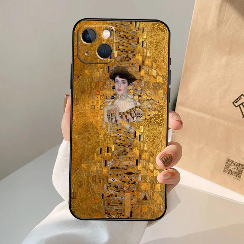 Starry Night Klimt Kiss Phone Case For iPhone 17 Air 16 15 14 13 12 11 Pro Max 12 13 Mini 15 16 Plus 16e Cover Coque