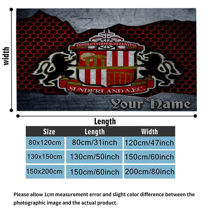 1PC Sunderland A.F Custom Name Patterned Flannel Blanket Suitable For All Seasons for Home Decor Warmth and Comfort Gifts Holiday Present
