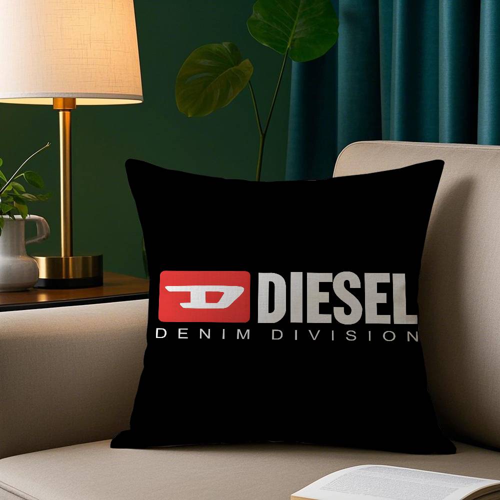 Fashion Trend D-Diesel-s Logo Pillow Case Short Plush Print Cushion Cover Square Throw Pillow Covers Sofa Home Decor
