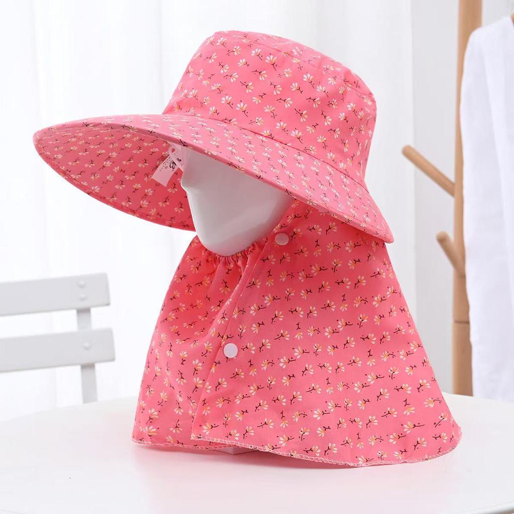 Women's Sun Protection Wide Brim Hat with Face Mask - UV Protection for Summer Activities