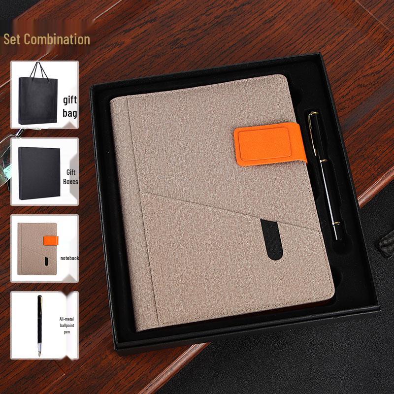 Multifunctional Red Business Notepad with Ins Style for Meetings & Daily Records