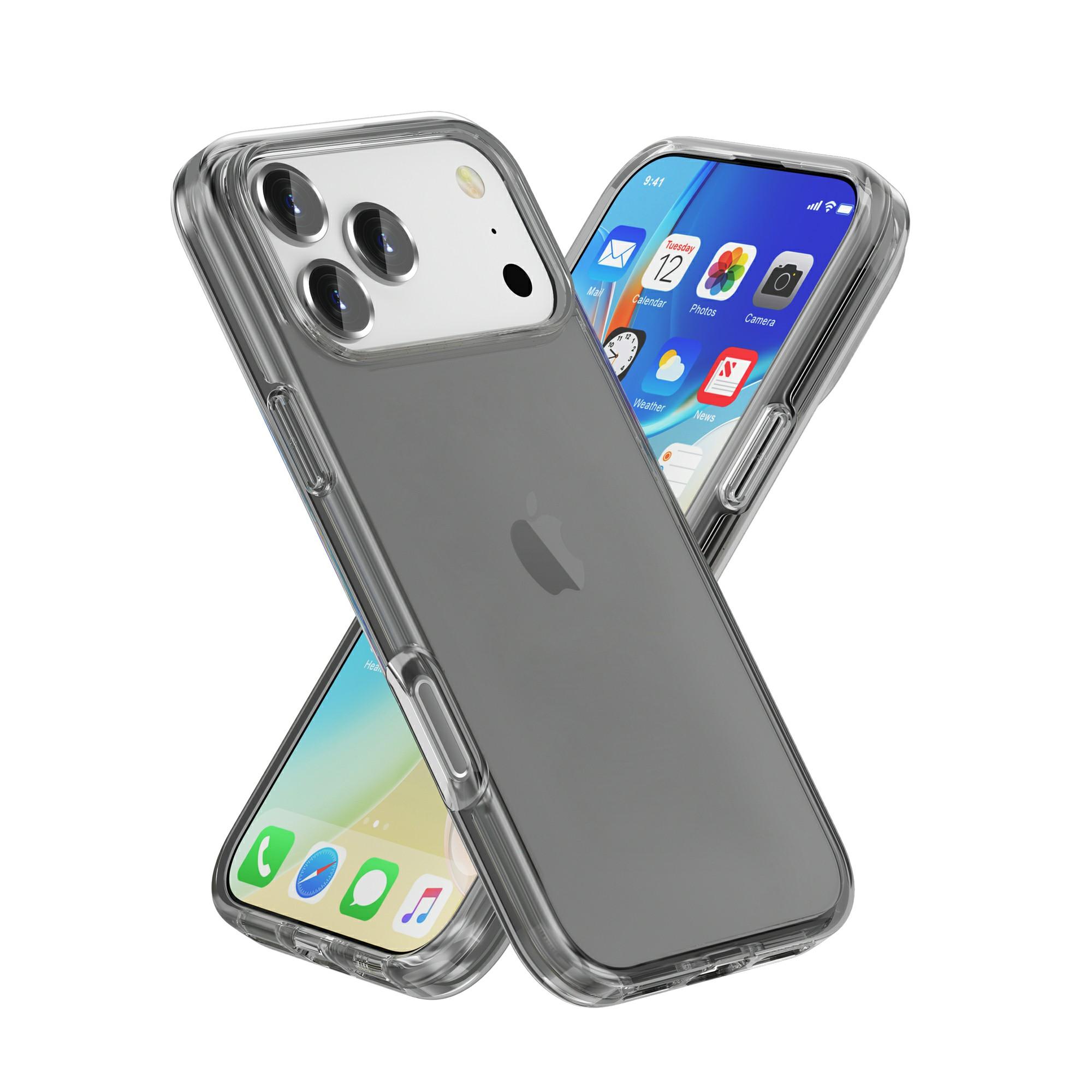 

For iPhone 17 Pro Max Case PC+TPU Shockproof Clear Phone Cover A