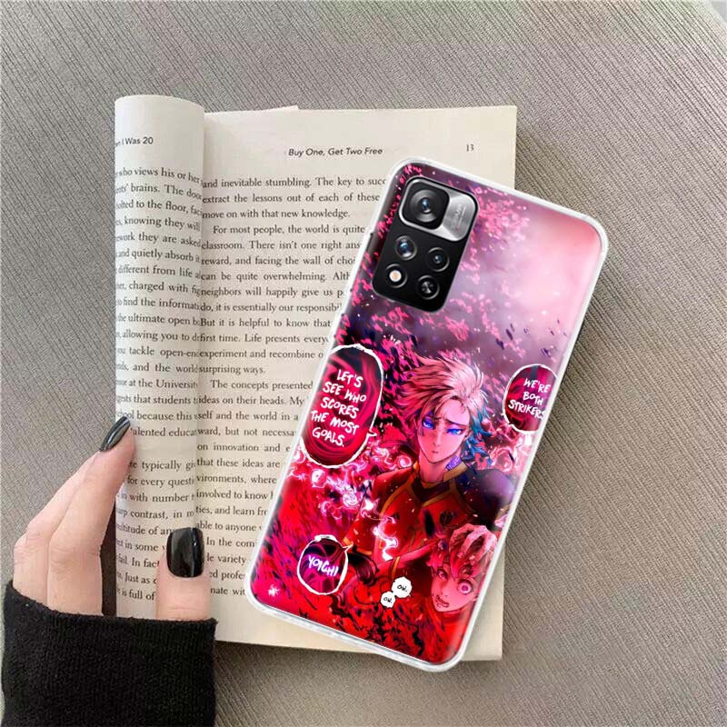 Blue Lock Anime Phone Case For Redmi Note 13 12 Pro Plus 14 15 Pro 5G 11 11T 11E 11S 10 Pro 10S 9 9S Cover Cell Clear TPU Capa C