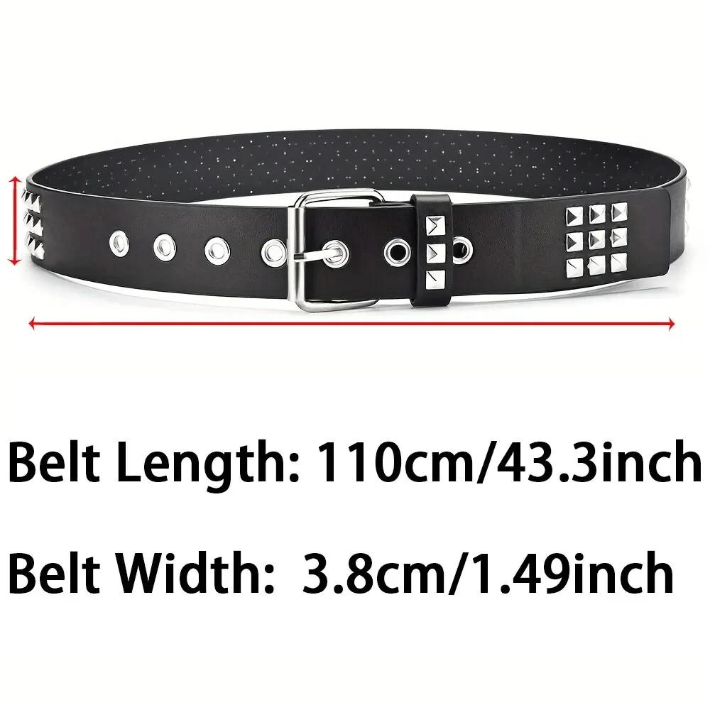 Trend Rivet Belt Heavy Metal Belt Men Women Punk Nightclub Rock Style Belt Jeans Belt Y2K Belt Fashion Decoration Women' Belt