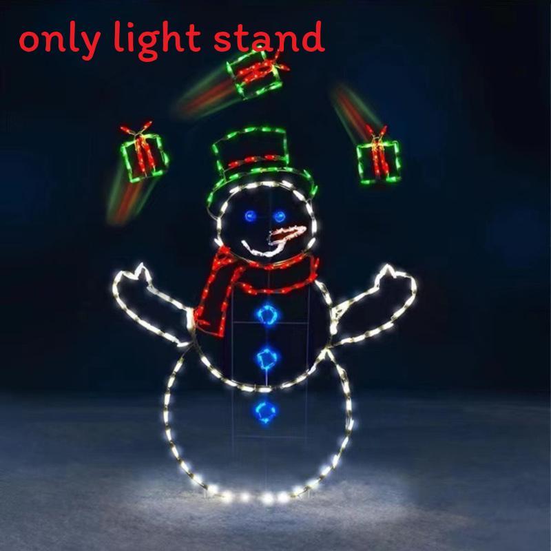 Christmas Snowman Figurine With Lights For Outdoor Holiday Display Single Snowman