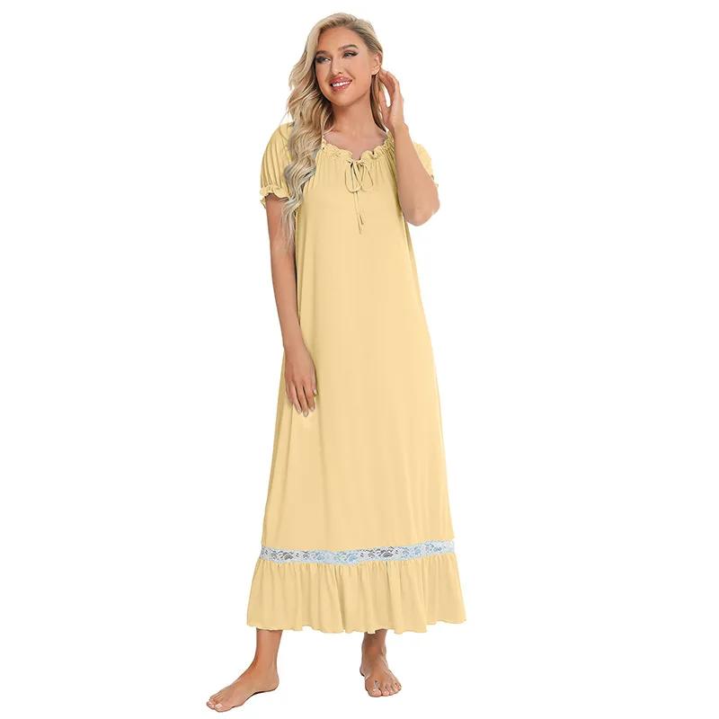Camice da Notte Vintage Donna Larga Abito da Notte Lunga Camicia da Notte Abbigliamento da Notte Donna Vittoriana Retrò Camice da Notte