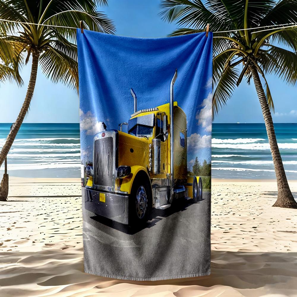 Kw Heavy Trucks Beach Towel Super Soft Microfiber Quickdry Fabric Comfortable Lightweight