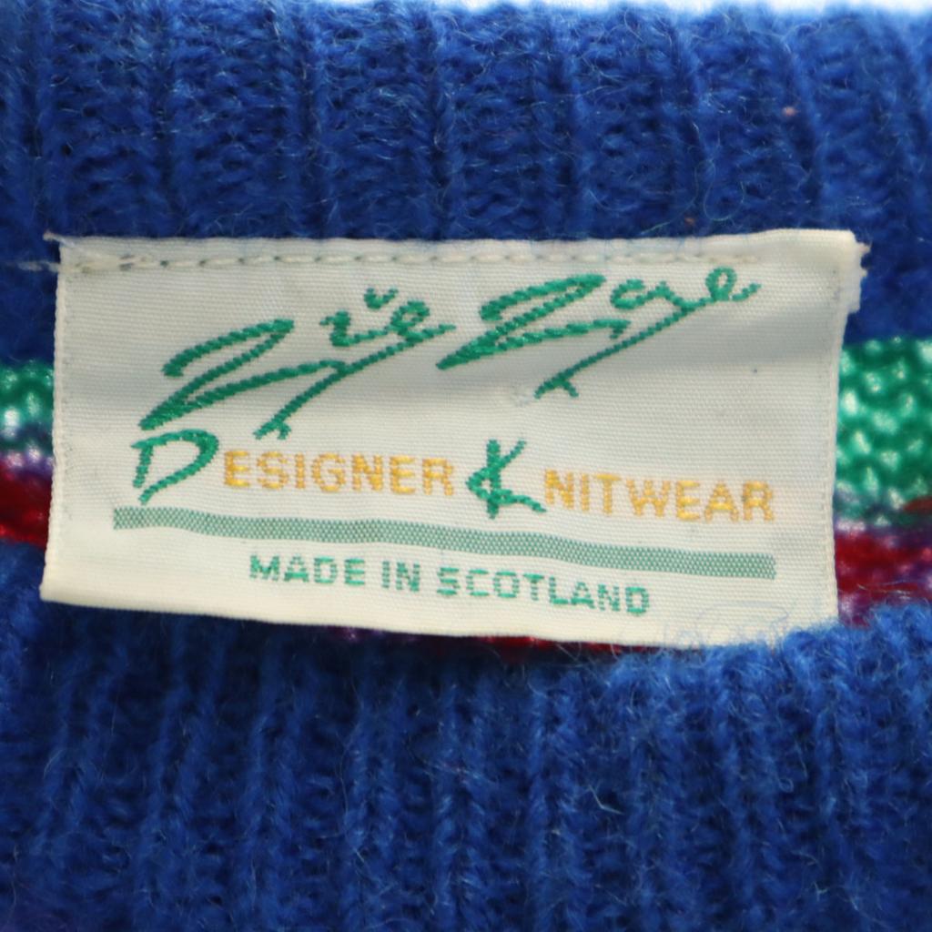 Zie Zae DESIGNER KNITWEAR 90s Old 3D Long sleeve sweater M Blue knit Men's Used