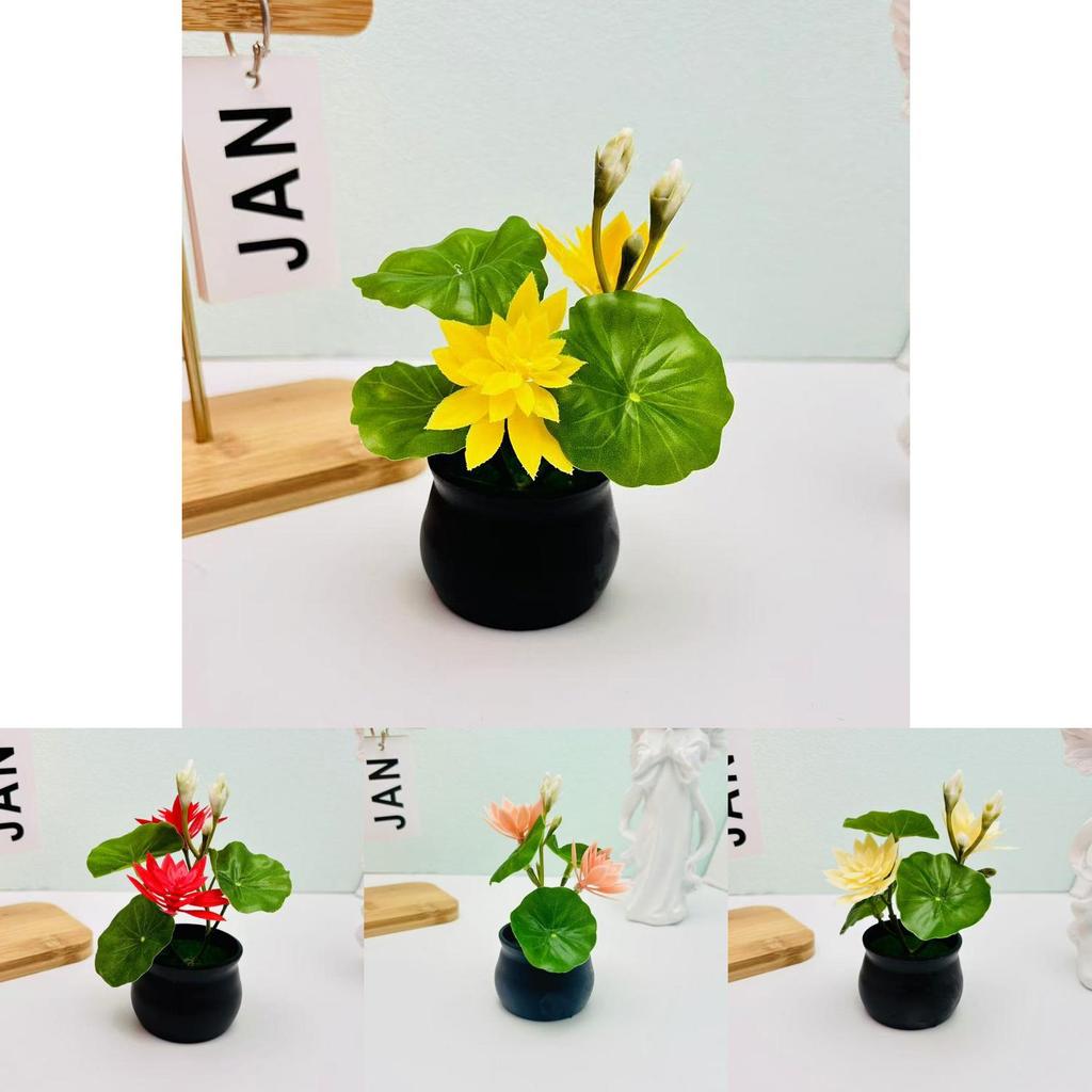 Decorative Lotus Artificial Plant With Injection Molded Craft For Bedroom And Lounge Decor