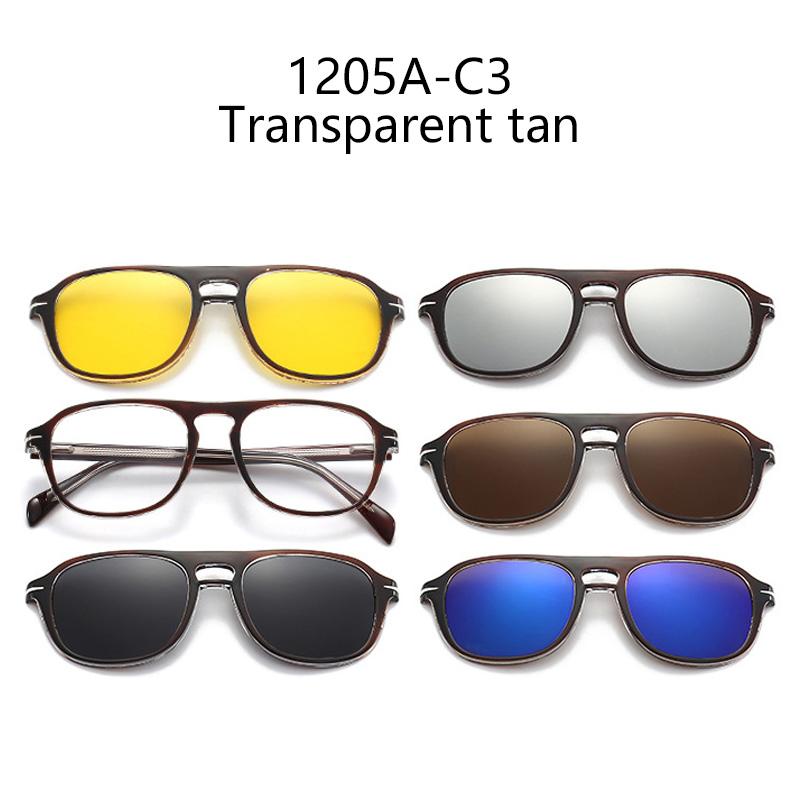 TR90 Magnetic Clip On Sunglasses Retro Snap On Frame With Lens For Nearsightedness Glasses Stylish Accessory