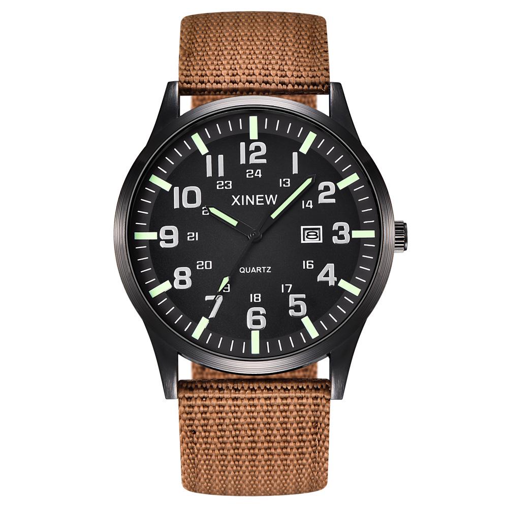 Watch Men's Nylon Strap Sports Calendar Quartz Watch