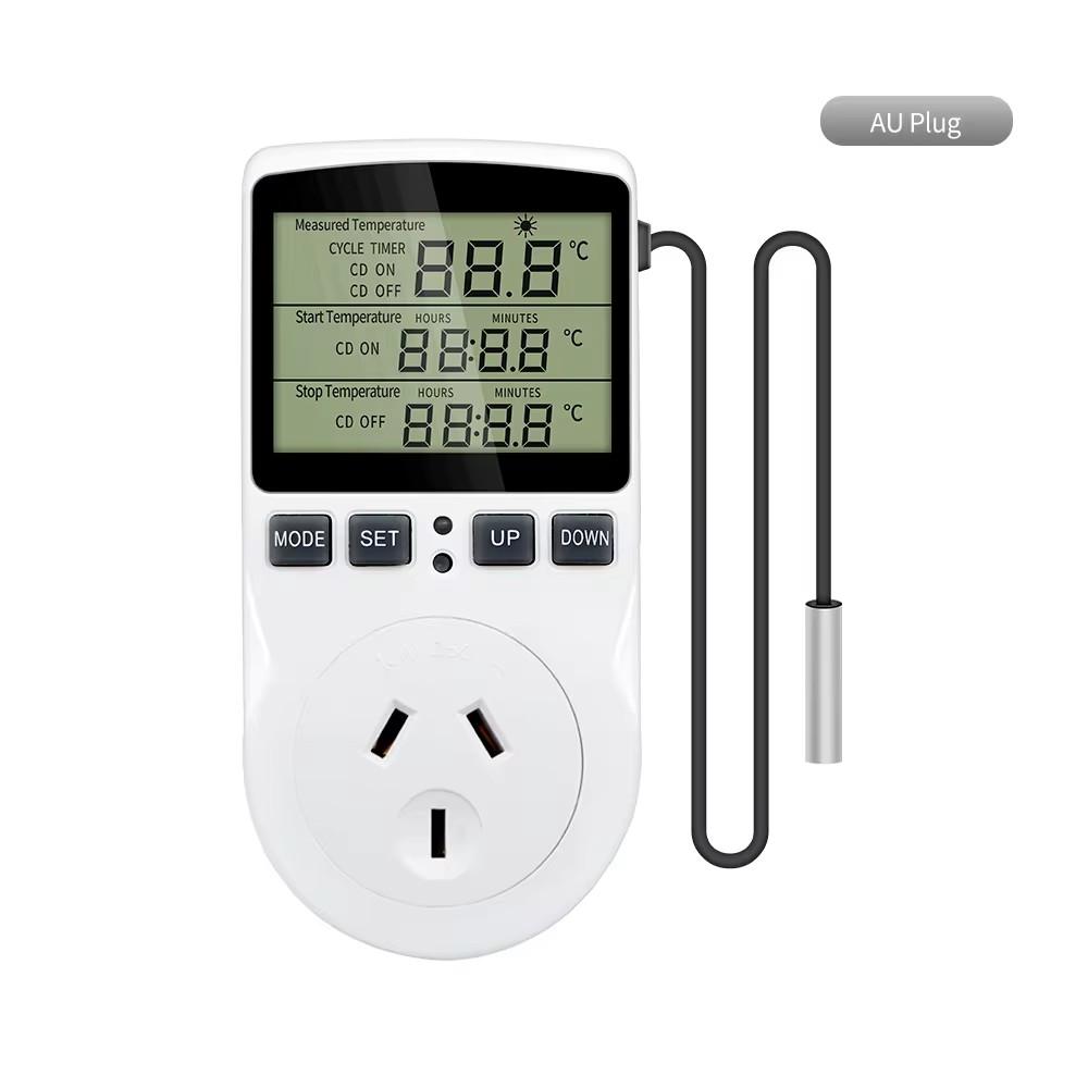

Timer Socket Thermostat KT3100 Multi-Function Temperature Controller Outlet with Timer Switch Sensor Probe Heating Cooling